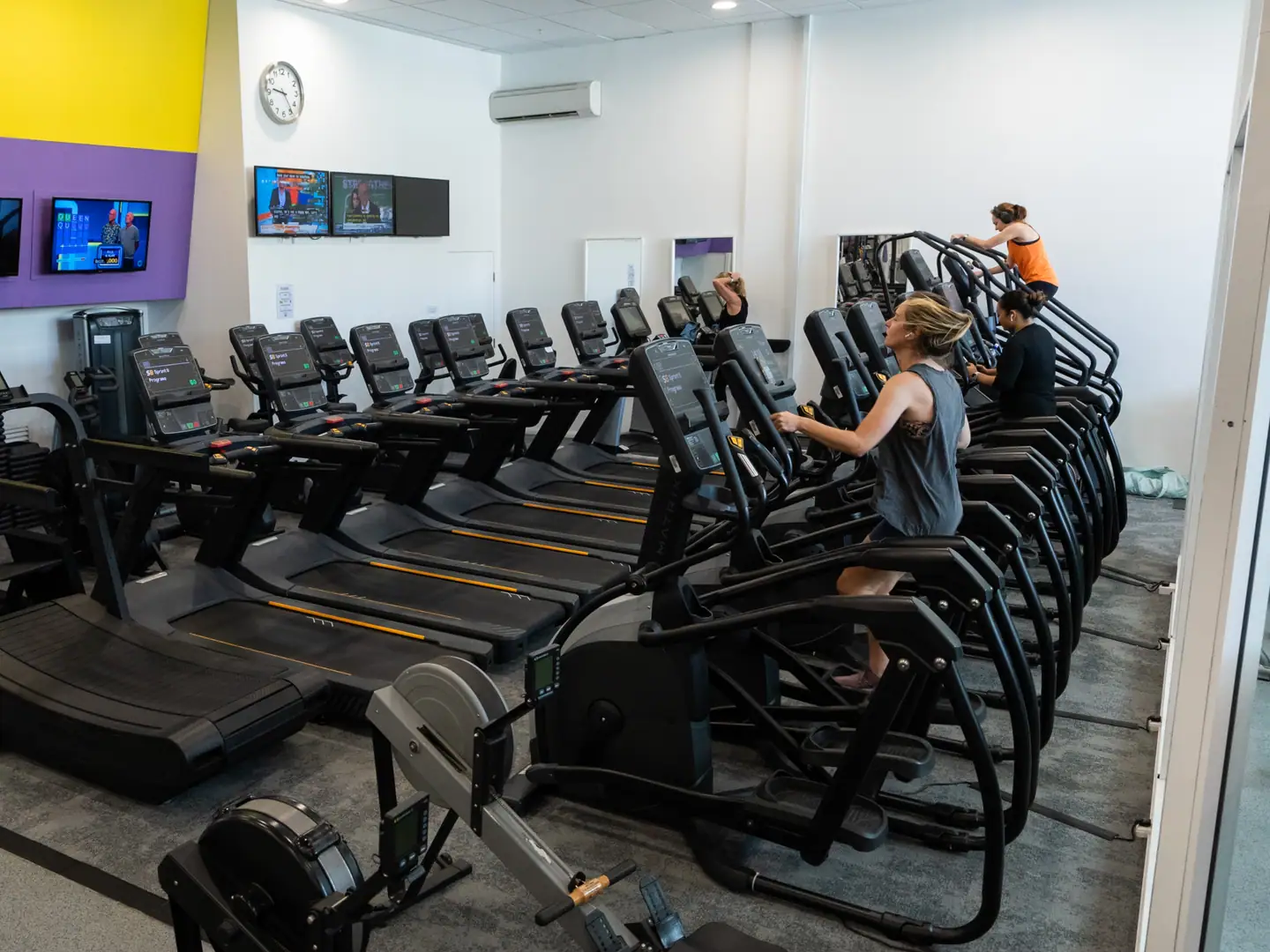 The cardio zone with treadmills at Body Shape Warringah Mall
