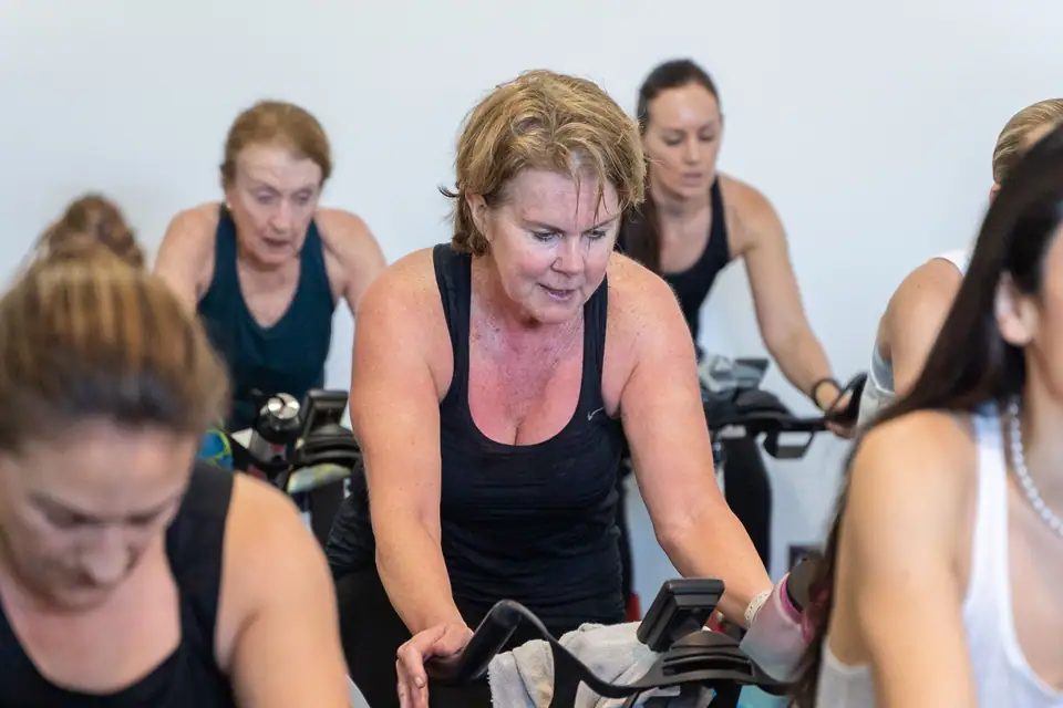 A Cycle class in progress at Body Shape Warringah Mall