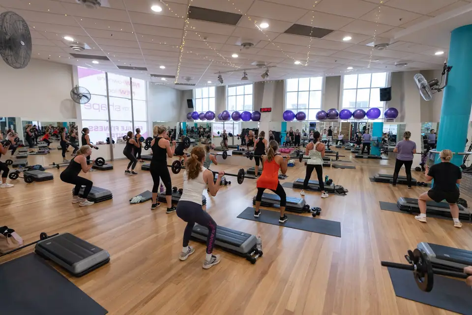 A Les Mills Body Pump class at Body Shape Warringah Mall